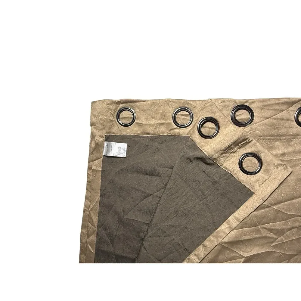 Curtainworks Set of 4 Tan Crinkle Curtains Panels Crushed Faux Silk Taupe 108